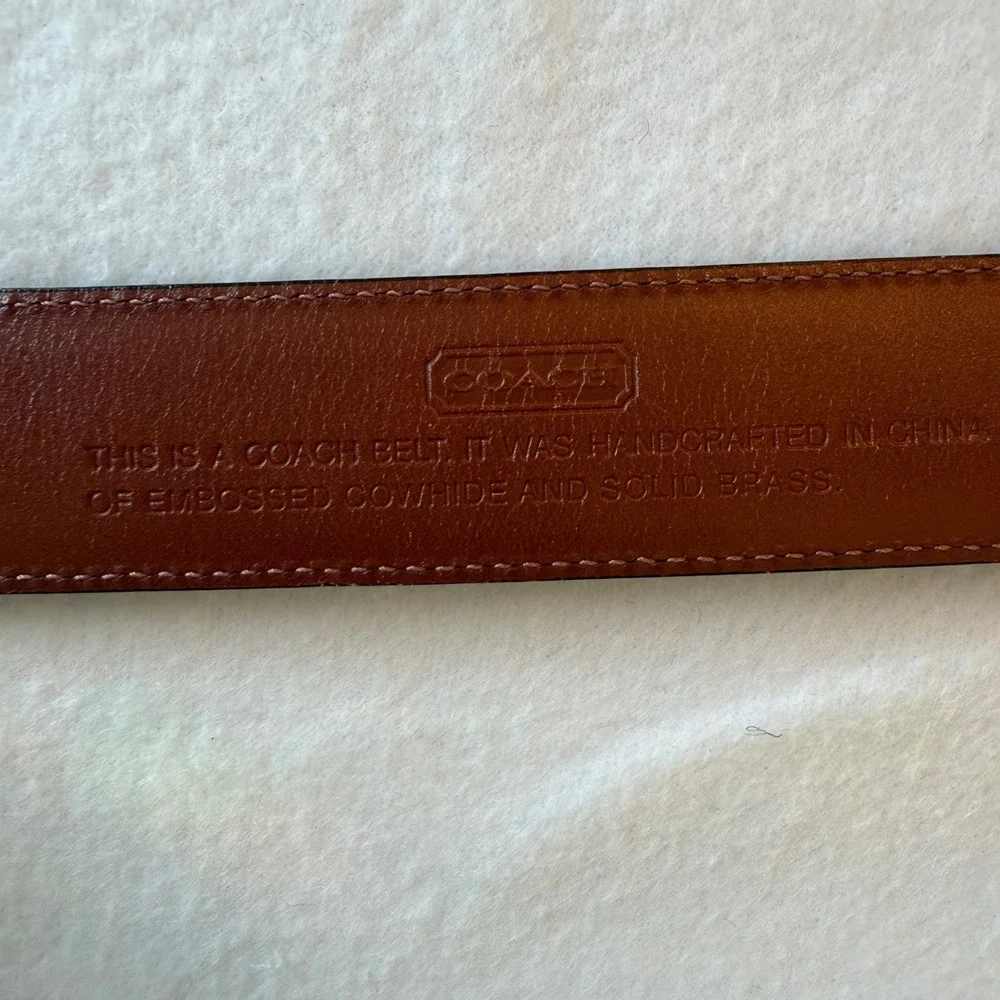 Coach Men's Black Leather Belt Silver Buckle Sz 38/95cm 1